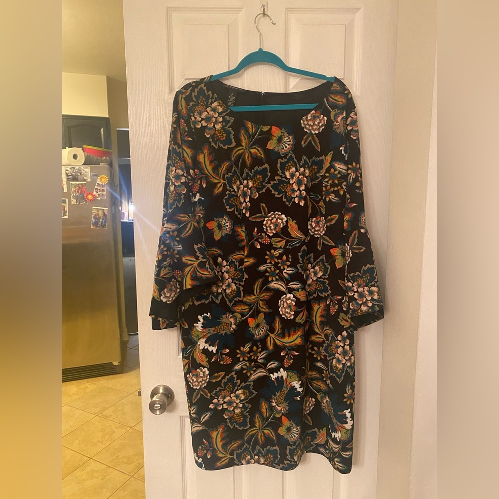 INC INTERNATIONAL CONCEPTS Woman Anna Sui NWT OX Collarless Trumpet Sleeve Dress